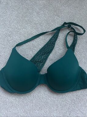 Victoria's Secret Teal Lace-Racerback Push-Up Bra